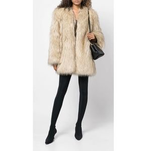 ::SOLD:: KHAITE The Remy faux-fur coat Size S natural brown beige